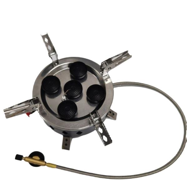 Печь с пяти распылительными головками мини портативная складная газовая печь для кемпинга горелка для газа на открытом воздухе