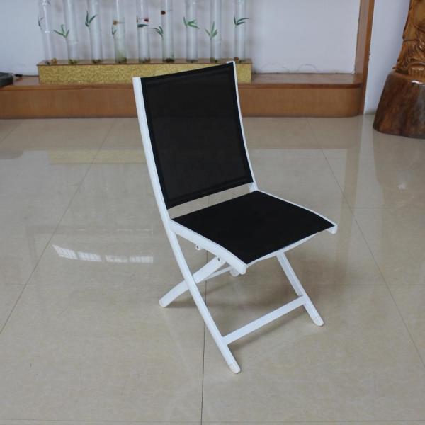 PVC dobrável branco europeu Mesh Back Aluminum Frame da cadeira de sala de estar da praia