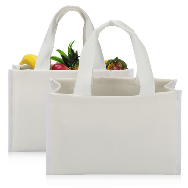 Canvas Tote Bag Eco Friendly Shopping Bags Retail Heavy Duty Thick Bottom 4x4x10
