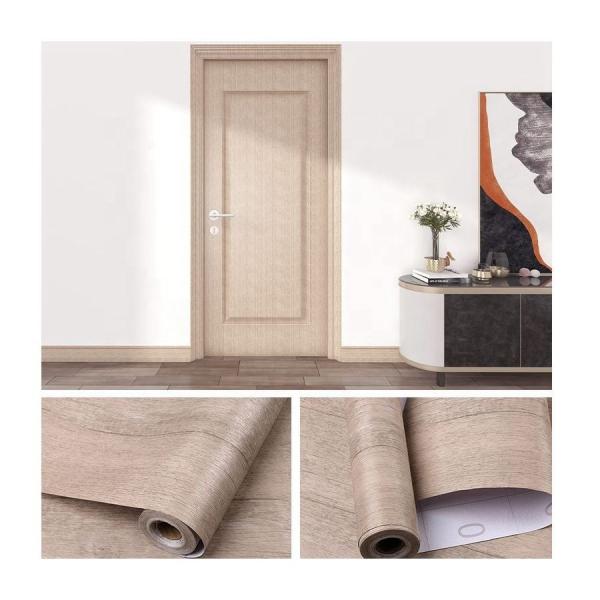Papel de pared de madera autoadhesivo extraíble para muebles puerta impermeable de madera de grano Papel de pared de película de madera