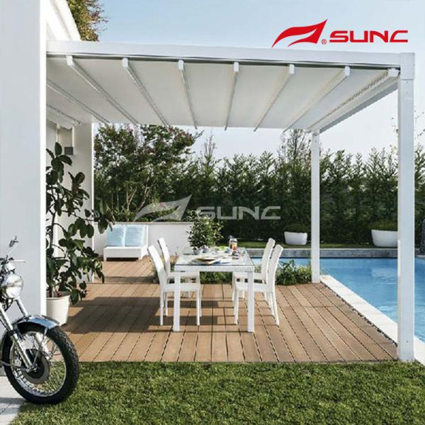 Motorized Awning Pvc Sail Retractable Roof Pergola Rain Protection