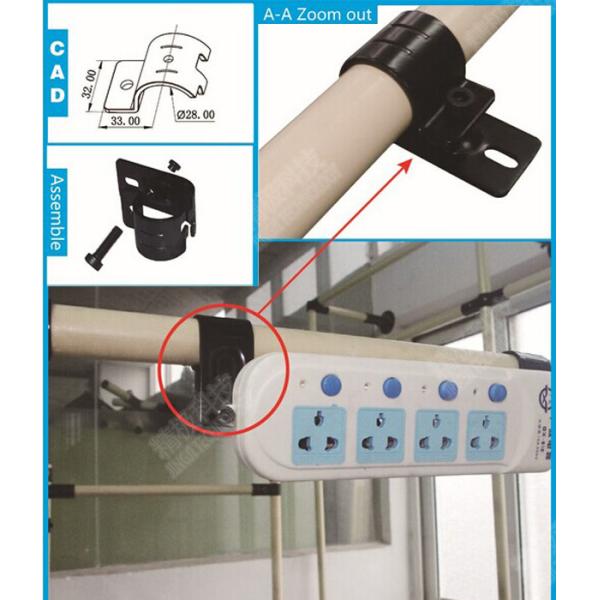 Clamp connector Black Metal Pipe Joints Between PE Pipe and Composite Plate