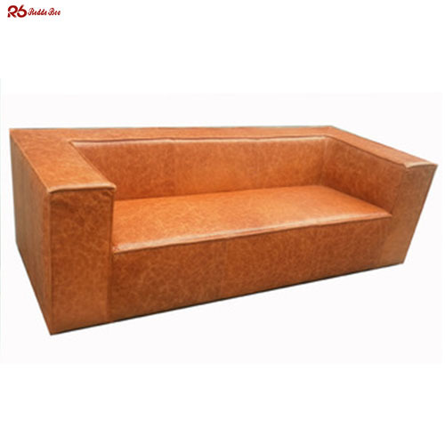 Cube Sectional Vegan Leather Sofa Tanning For Living Room