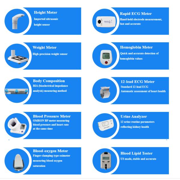 Medical Health Screening Kiosk for Hospitals Customizable White Body Analyse Machine