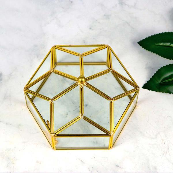 Glass lipstick Cosmetic storage box Clear glass jewelry storage box window display Skincare dustproof storage box