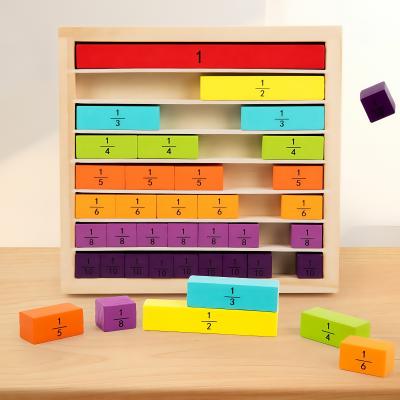 Montessori Wooden Mathematics Addition Subtraction Operation Fraction Learning Building Blocks Kids Counting Number Toys