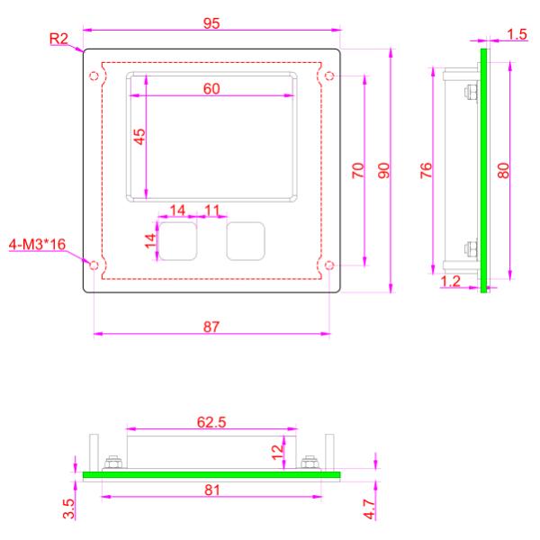 Botón de ratón sellado dinámico industrial rugoso 2 del cojín IP67 del panel táctil del acero inoxidable