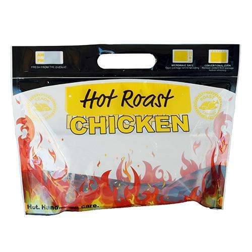 Brine Bag, Turkey Bag, Grease Proof Hot Roasted Chicken Microwave Bag, Stand Up Whole Grilled Rotisserie Roasted Chicken Packaging Bags Microwave Hot Anti-Fog Pouch Zipper Handle Roasted Chicken Bags
