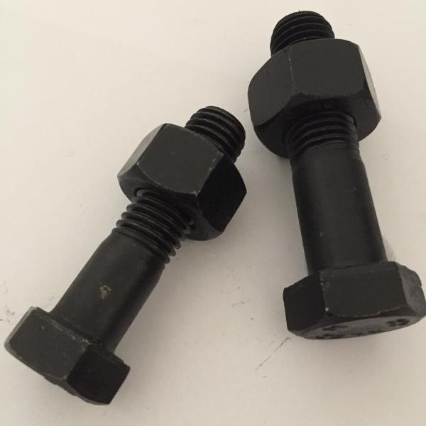 Black Stainless Steel Flange Bolts Metric Carbon / Alloy Steel For Construction Materials