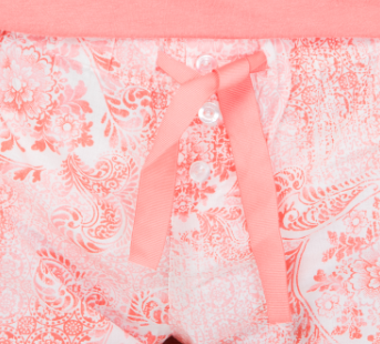 Cotton Jersey Vest Top Pyjama Sets , Womens Summer Sleepwear Sets Peach Color