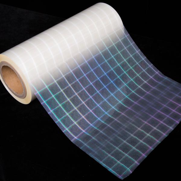 Grid of Square PET Transparent Thermal Holographic Film with EVA Glue Hot Lamination Film for Box Packaging