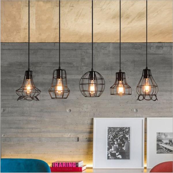 LOFT WROUGHT IRON Single-head LED Pendant Lamp, for restaurants , bars, cafes, shops, etc.