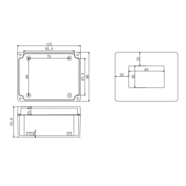 Waterproof dustproof electrical circuit breaker box aluminum junction box cable connection box 115*90*58 mm