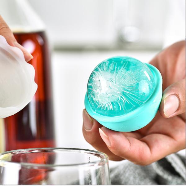 Flexible Silicone Ice Ball Mold 2.4 Inch Durable Whiskey Spheres for Ice Cream Tools