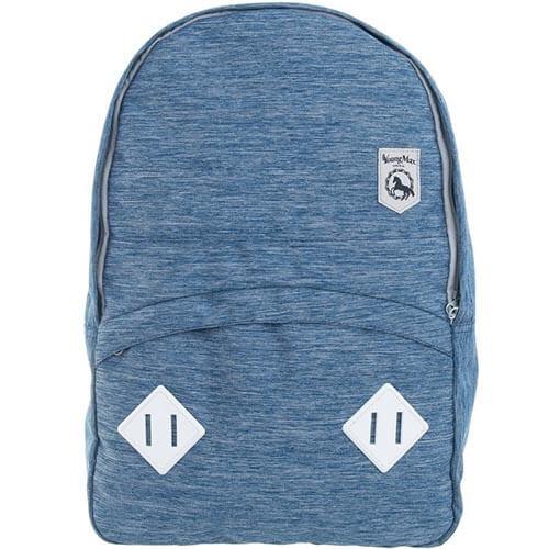 Blue Polyester Custom Logo Backpacks , Printed Laptop Rucksack Bags For Student 