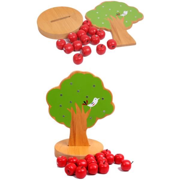 Игрушки младенца Montessori яблони деревянные для детей комплектуют плод воспитательный