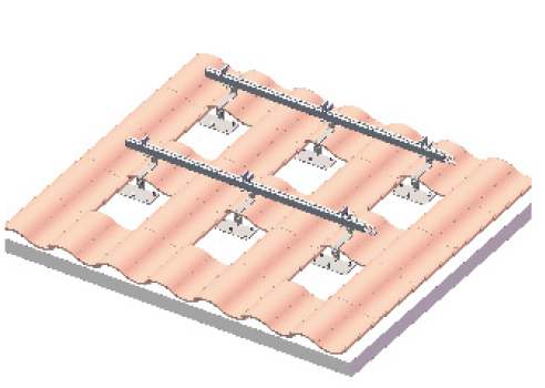 Glazed Tile Roof Solar Panel Mounting Structure 6063 6005