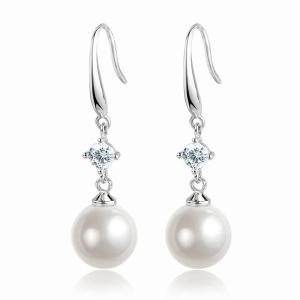 Hipoalergénico 18G Perla colgante Aretes Niñas Turquesa Abrazos Aretes