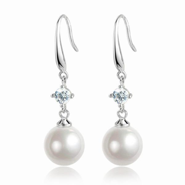 Hipoalergénico 18G Perla colgante Aretes Niñas Turquesa Abrazos Aretes