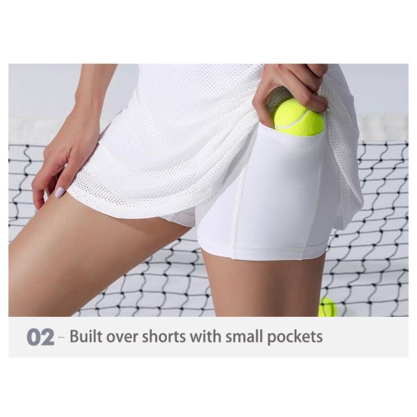 Gym Womens Tennis Dress Sleeveless Sport Training Golf Badminton Dress Suit