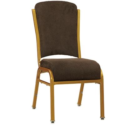 YLX-6075 Golden Aluminium/Steel Oil Painting Dark Gray Banquet Dining Chair