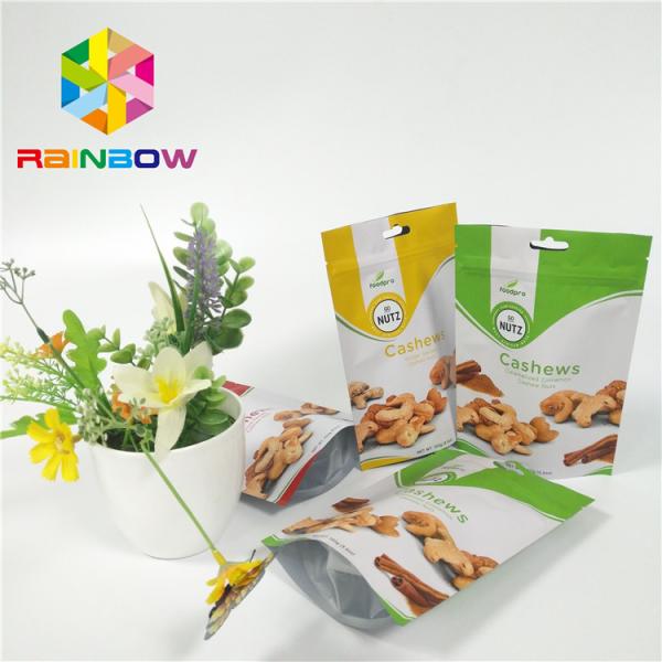 Foil Stand Up Snack Bag Packaging Zipper Plastic Cashew Nut Pack Custom Printed