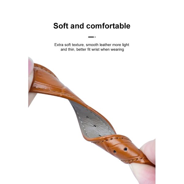304/316 Stainless Steel Buckle Genuine Leather Strap