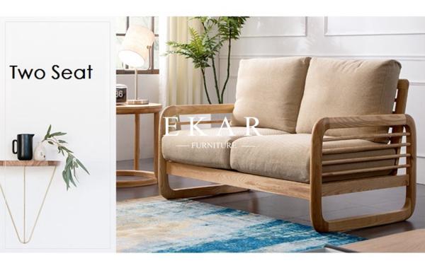 Nordic 1+2+3 Solid Oak Sofa Set Living Room Furniture