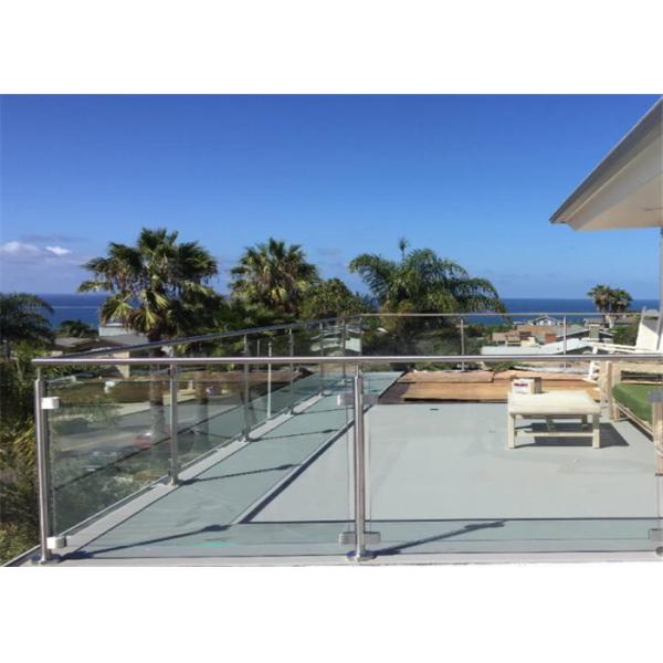 Outdoor Terrace Stainless Steel Glass Balustrade 316SS Post Glass Railing Modern Design