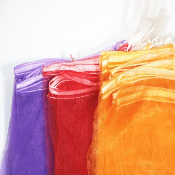 Drawstring Monofilament Mesh Potato Packaging Bags in Popular Red Color for B2B