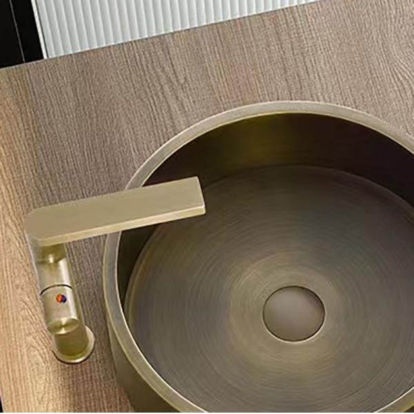 Bronze Color Table Top Bathroom Sink SUS304 Stainless Steel Material