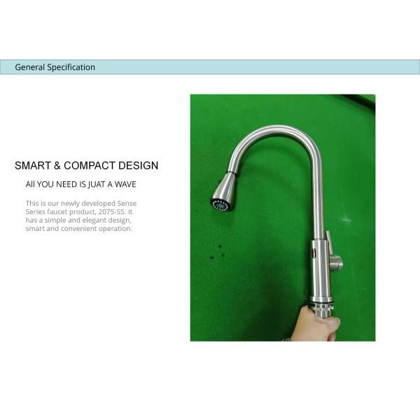 кранs HOMEKA кухни нержавеющей стали высокого Spout Гусиная шея дуги твердые