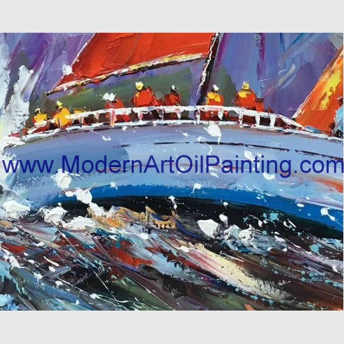 Thick Oil Handmade Edouard Scenery Painting / Canvas Knife Art Painting Old Street