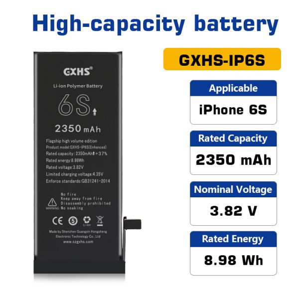 Certified Safety For iPhone 6S Replacement Battery with 500+ Recharge Cycles and 1715 mAh Capacity