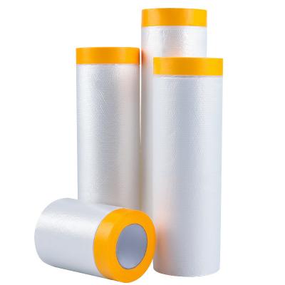 PE Plastic Film Transparent Crepe Paper Spray Painting Covering Car Taped Masking Film