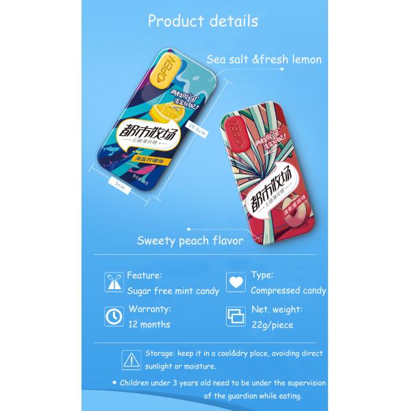 Sal del mar de Sugar Free Compressed Mint Candy y sabor fresco del limón