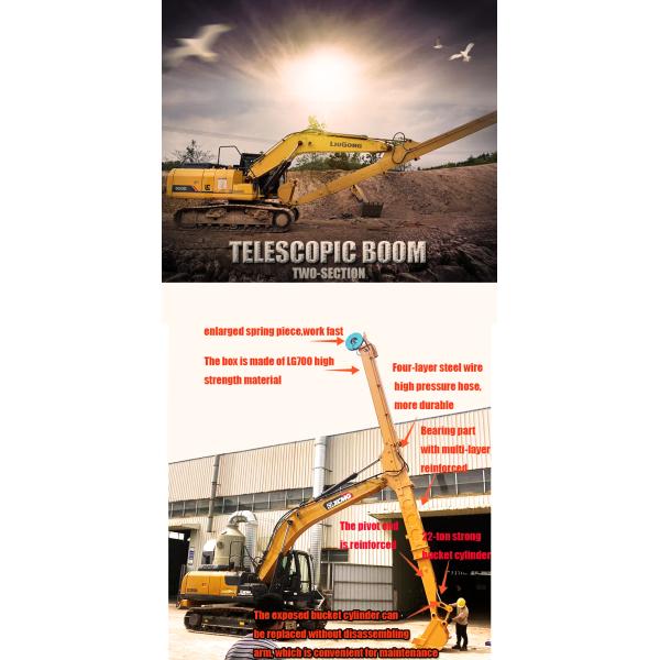 Высокоэффективный телескопический бум экскаватор прочный для кошек Hitachi Kato Komatsu