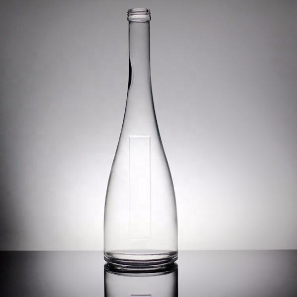Garrafa de vidro de água mineral transparente redonda de 700 ml 350 ml personalizada para bebidas industriais