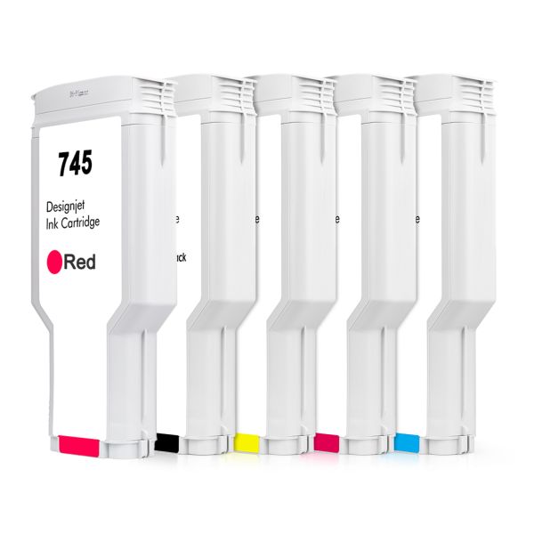 Betcolor745 Compatible 300ML Disposable for Cartridge HP Designjet Z2600/Z5600 Printers Pigment One Time Chip Full Color