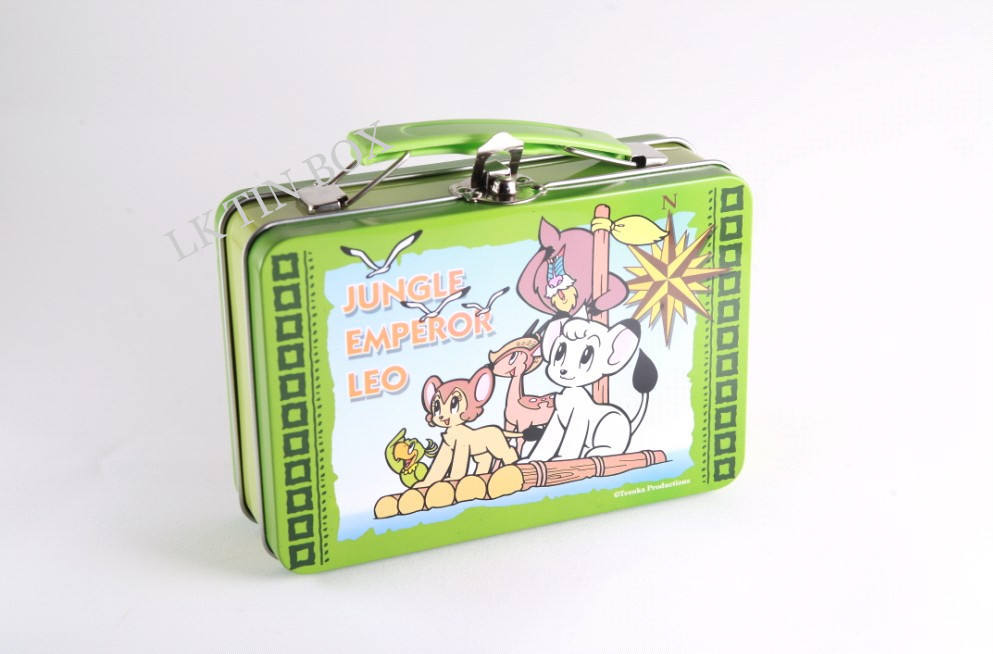 Large Fancy 3D Embossed Collection Metal Tin Lunch Box With CMYK Print