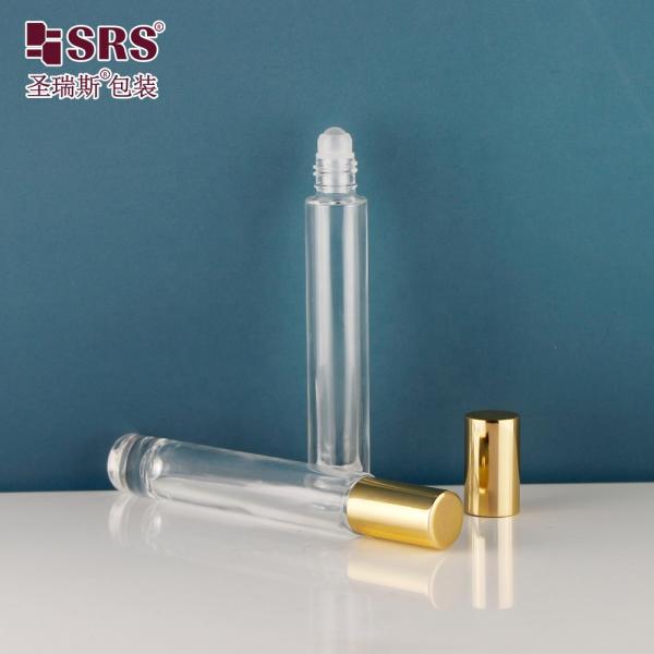 10ml Round Glass Roller Bottle with Color Anodized Aluminum Cap and Thick Bottom for Essential Oils and Perfumes