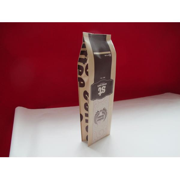 Custom print stand up top zipper kraft tea paper packaging bag with window