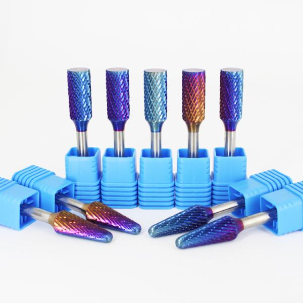 Efficient Tungsten Carbide Burr Tools Abrasive Nano Blue coated Tungsten Carbide Rotary Burr for Metalworking