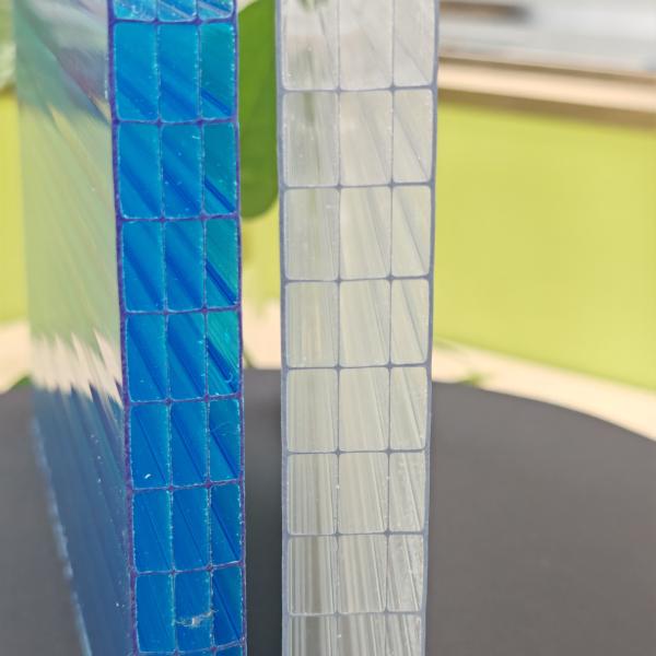 OEM Transparent 20mm Four Layer Plastic Polycarbonate Hollow Sheet Excellent Thermal Insulation And Impact Resistance