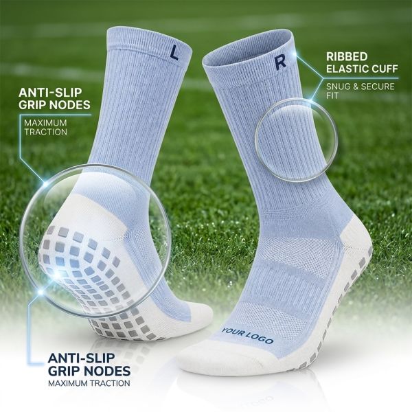 Custom Non Slip Men'S Soccer Socks Breathable Comfort Sports Training Grip Socks