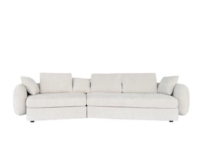 Modular Sectional Fabric Sofa Beige 2 Piece Set Sofa High Density Sponge Padded Seat
