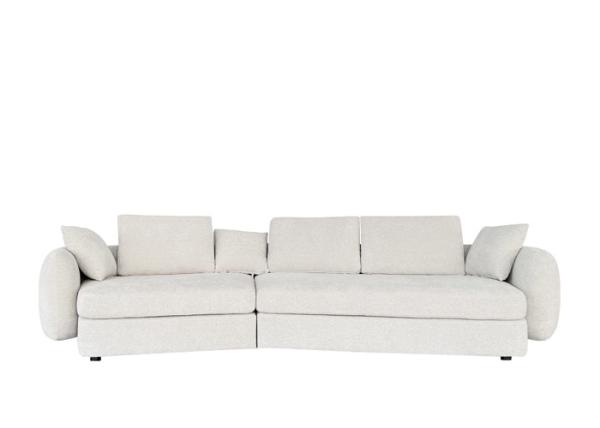 Modular Sectional Fabric Sofa Beige 2 Piece Set Sofa High Density Sponge Padded Seat