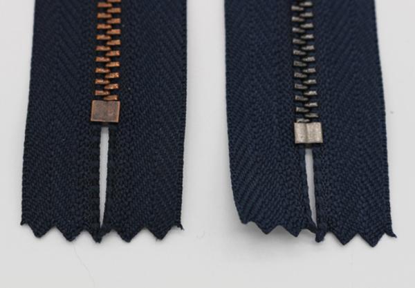Black Nickel Teeth Metal Coat Zippers , 5# Auto Lock Copper Metal Zipper By The Yard