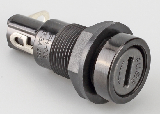 Slotted Cap Fingergrip Shock-Safe Vertical Mount PCB Fuse Holder H3-02 10A 250VAC For 5x20mm Cylindrical Glass Tube Fuse