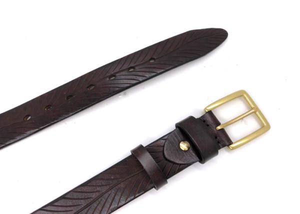 Male 100cm Casual Embossed Leather Belt With Alloy Buckle